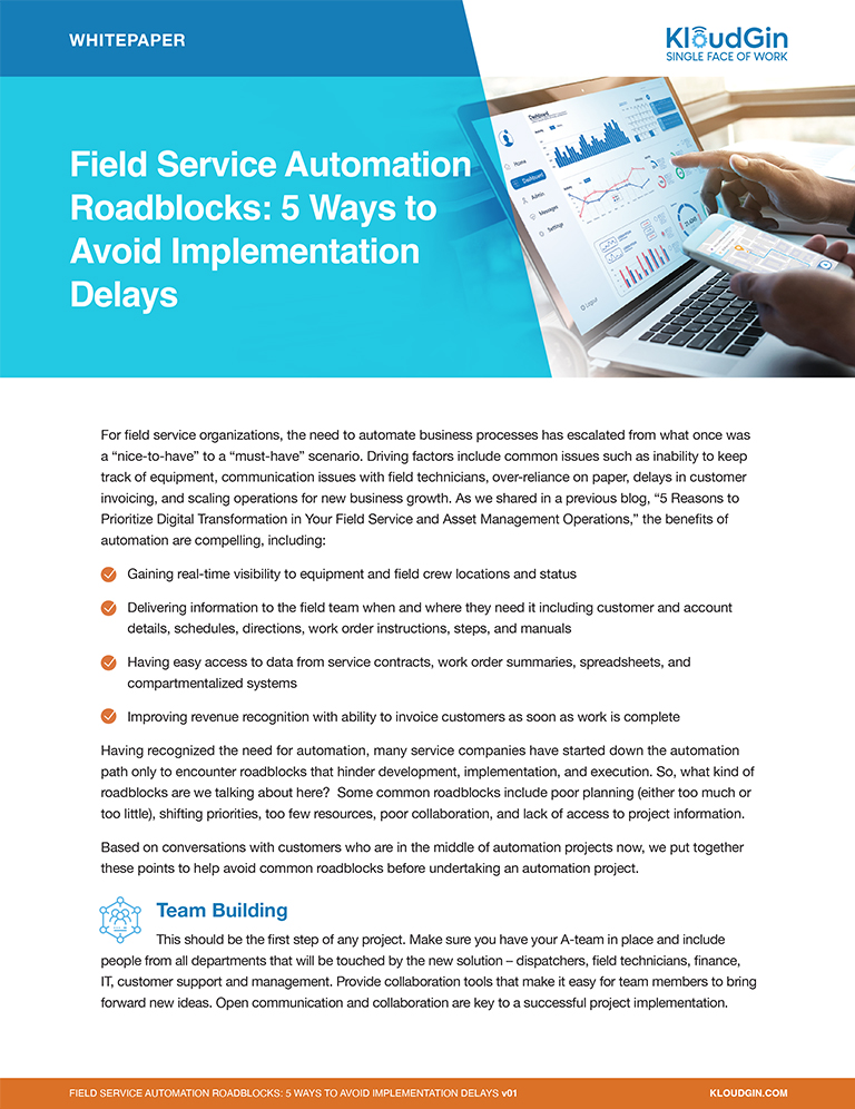 Field Service Automation Roadblocks: 5 Ways to Avoid Implementation Delays