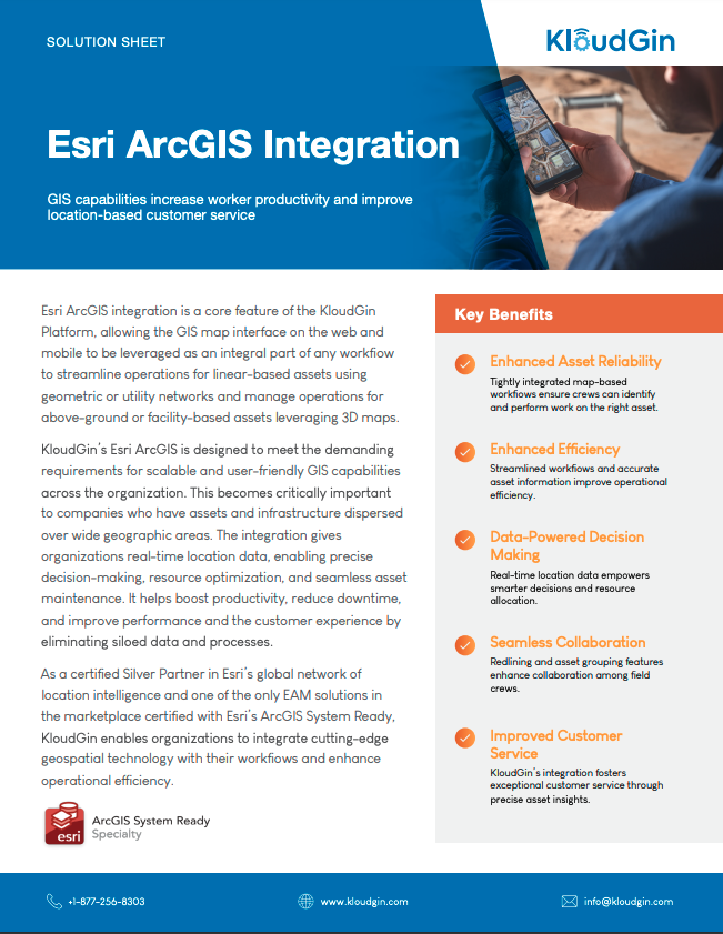 KloudGin Esri ArcGIS Integration Brochure