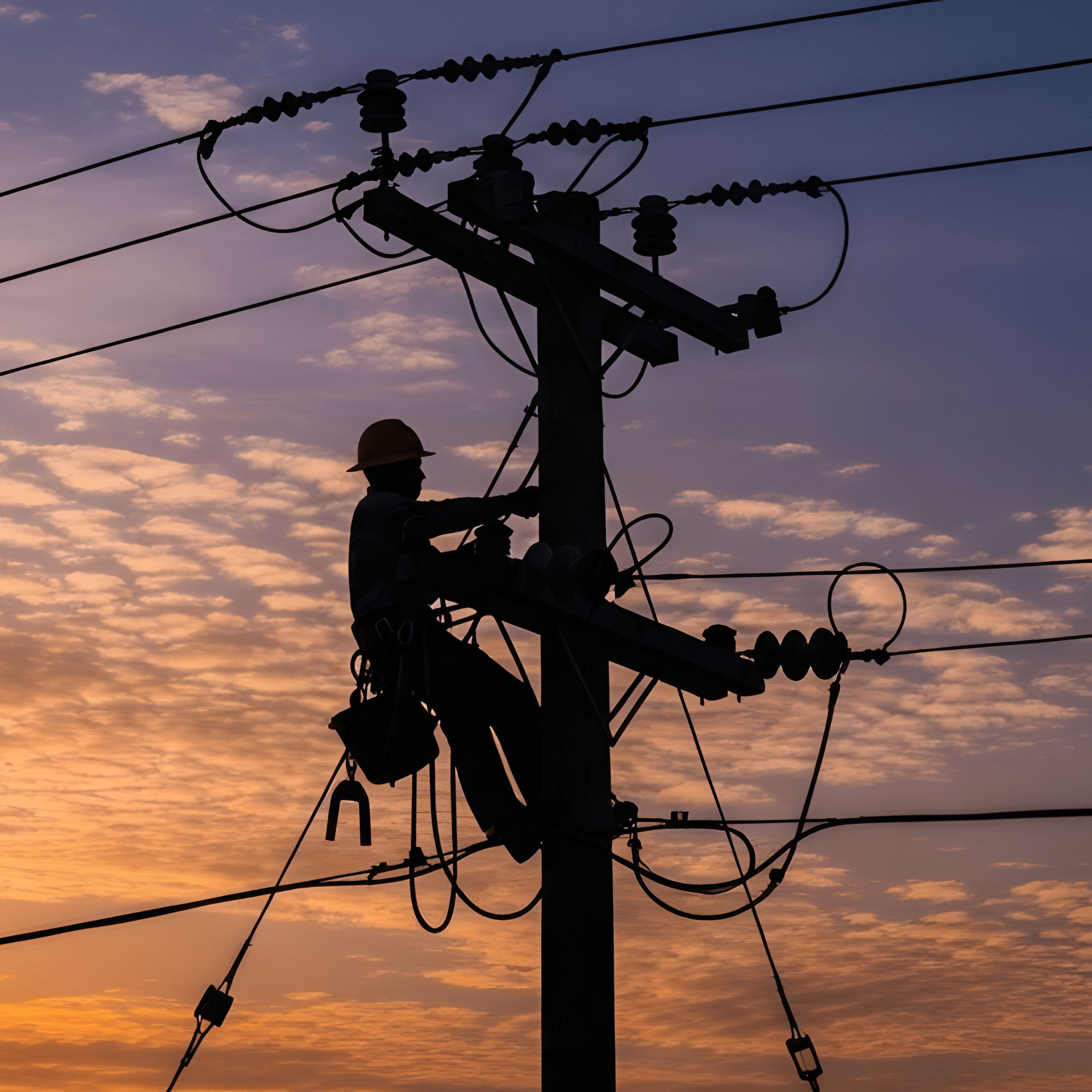 Power lines and utility poles