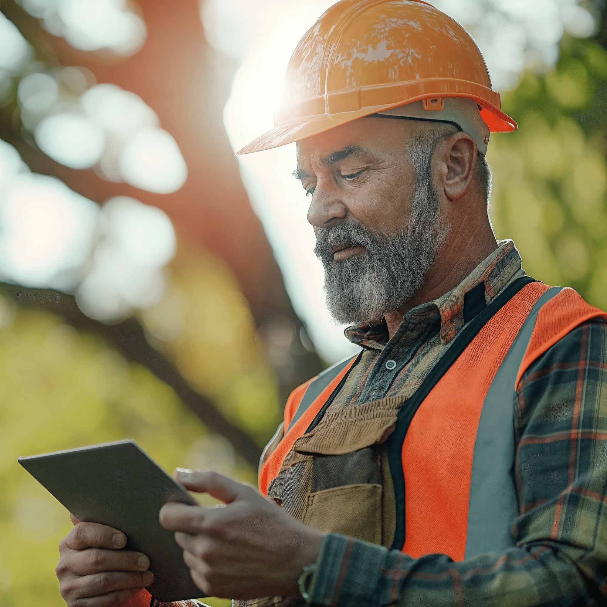 Utility worker at dig site
